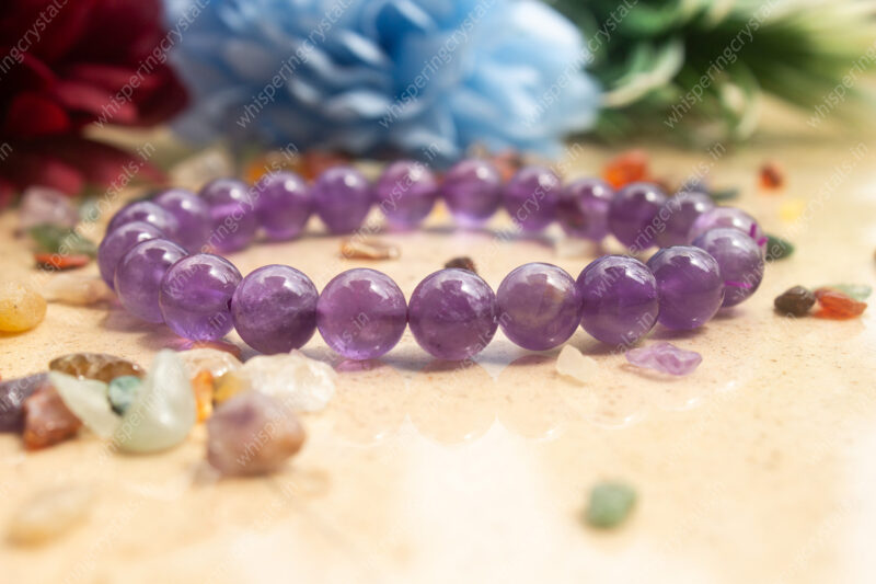 Amethyst Bracelet for Stress Relief, Wisdom and Intuition, Third Eye Activation