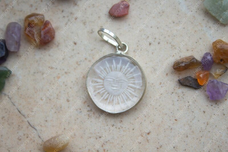 Clear Quartz Surya Pendant to Enhance clarity, focus and concentration - Image 2