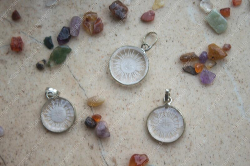 Clear Quartz Surya Pendant to Enhance clarity, focus and concentration - Image 3