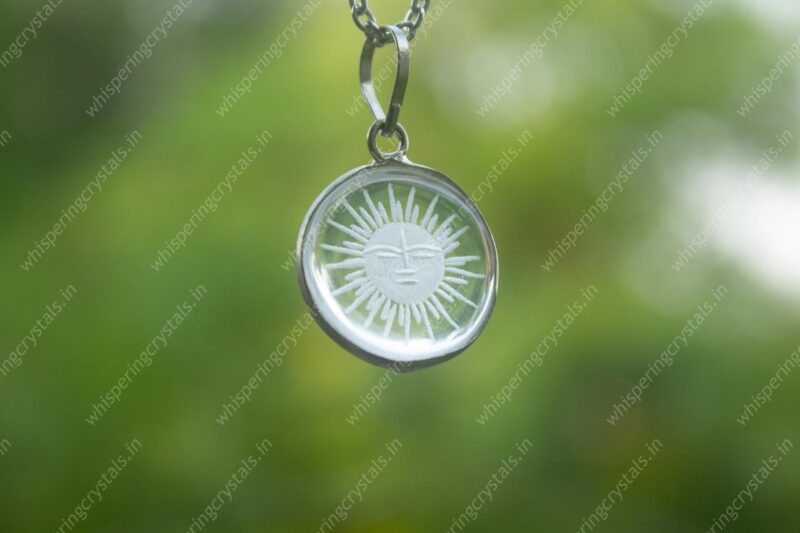 Clear Quartz Surya Pendant to Enhance clarity, focus and concentration