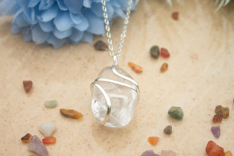 Clear Quartz Wire Wrap Pendant - Image 2