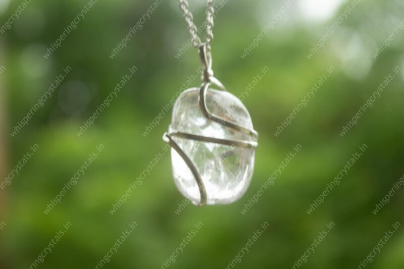 Clear Quartz Wire Wrap Pendant - Image 4