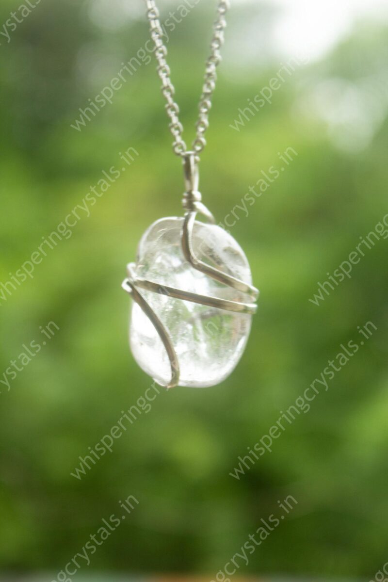 Clear Quartz Wire Wrap Pendant - Image 5