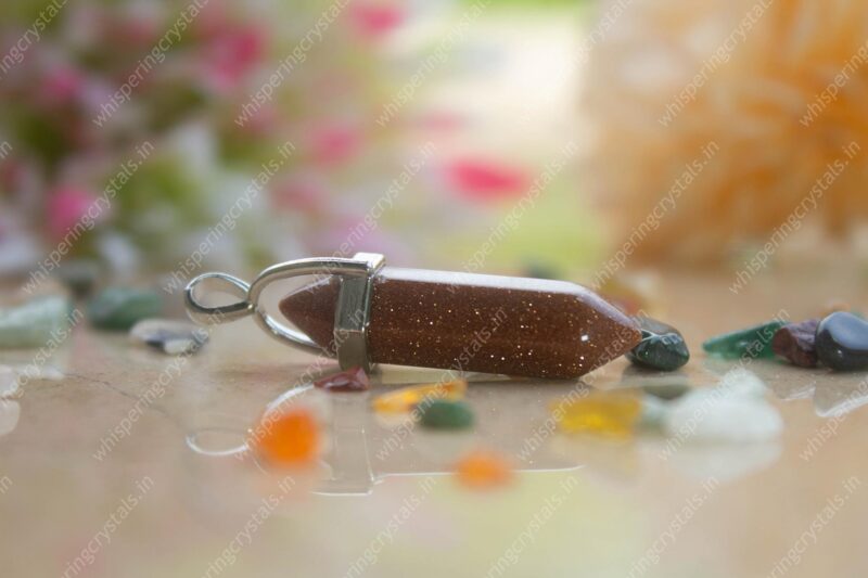 Red Sun Stone Pencil Pendant