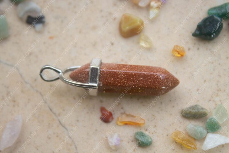Red Sun Stone Pencil Pendant - Image 2