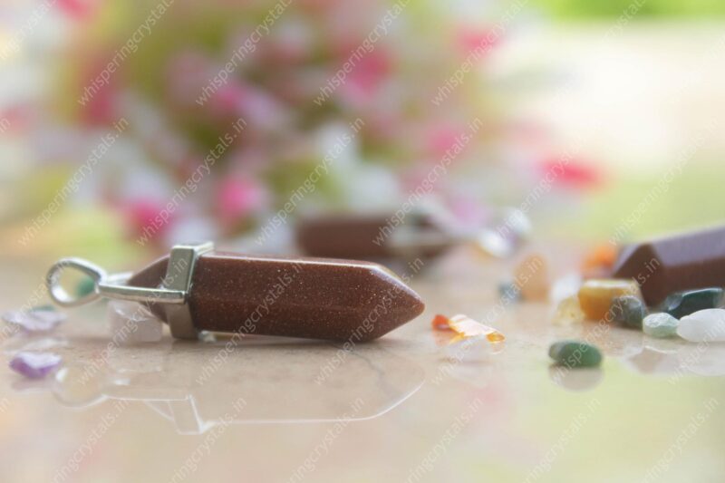 Red Sun Stone Pencil Pendant - Image 3