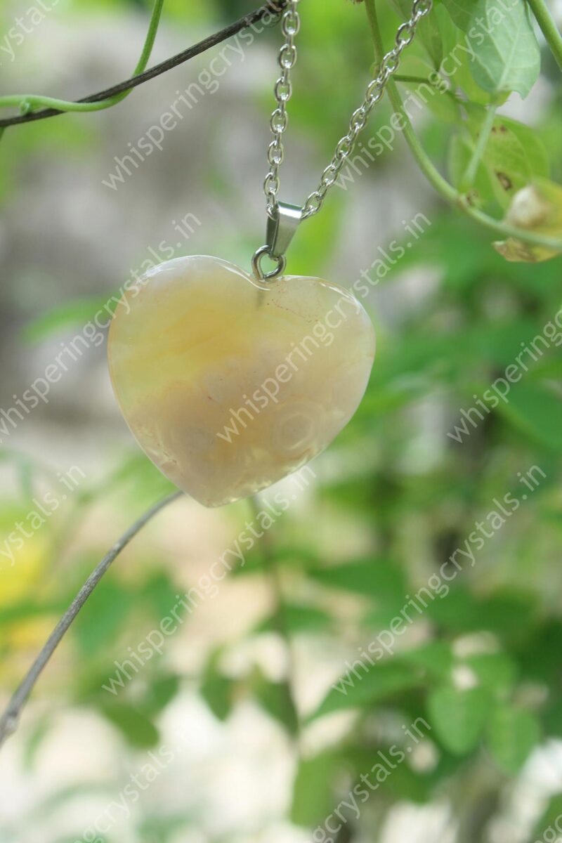 Flower Agate Heart Pendant - Image 3
